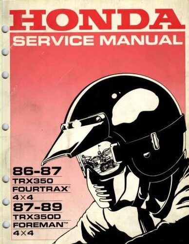 More information about "1986-1989 Honda TRX350 Fourtrax TRX350D Foreman Service Manual"