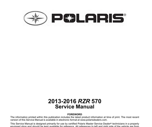More information about "2013-2016 Polaris RZR 570 Service Manual"