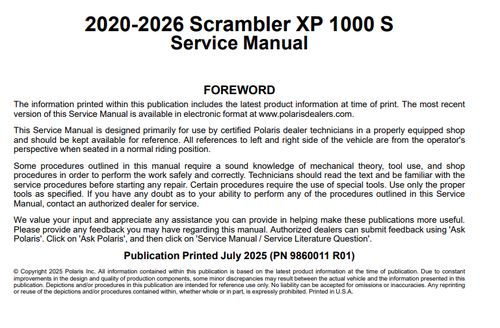 More information about "2020-2026 Polaris Scrambler XP 1000 S Service Manual"